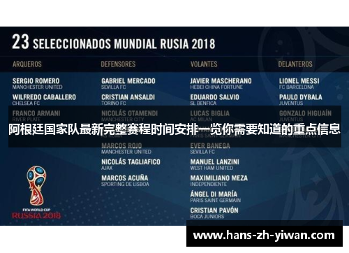 阿根廷国家队最新完整赛程时间安排一览你需要知道的重点信息