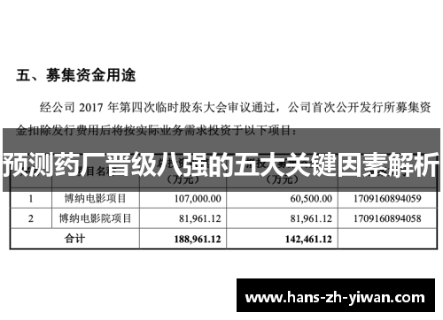 预测药厂晋级八强的五大关键因素解析